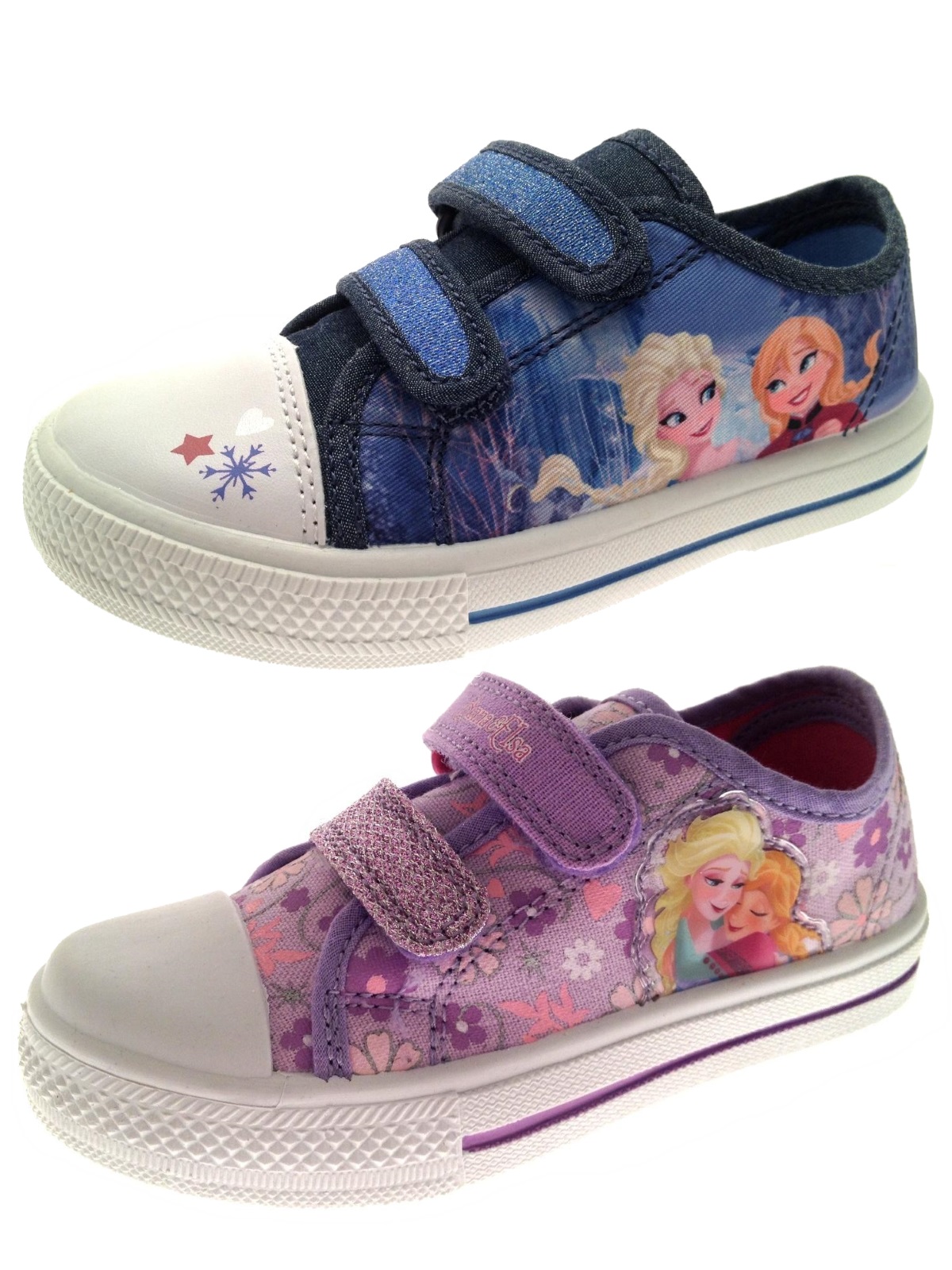 Girls Frozen Anna Elsa Plimsolls Skate Pumps Trainers Kids Character